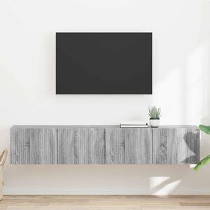 TV Fali Szekrény 2 db Szürke Sonoma Szerelt Fa