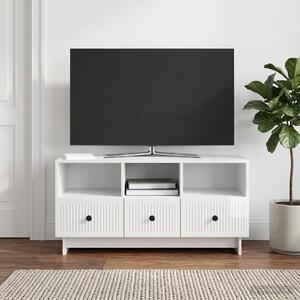 TV szekrény Magasfényű Fehér 102 x 34,5 x 50 cm Szerelt Fa