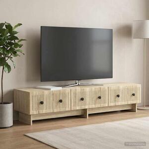 TV szekrény 147 x 34,5 x 30 cm Sonoma Tölgy Szerelt Fa