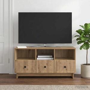 TV szekrény 102 x 34,5 x 50 cm Kézműves Tölgy Szerelt Fa