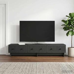 TV szekrény 147 x 34,5 x 30 cm Fekete Szerelt Fa