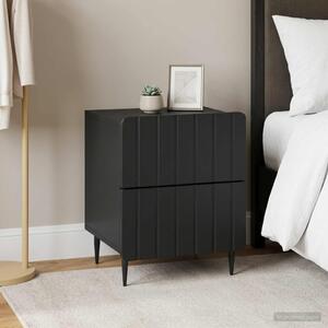 Éjjeliszekrény 2 db Fekete 43 x 34,5 x 49,5 cm Szerelt Fa