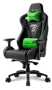 Sharkoon Gamer szék - Skiller SGS4 Black/Green (állítható háttámla/magasság; 4D kartámasz; PVC; aluminium talp; 150kg-ig