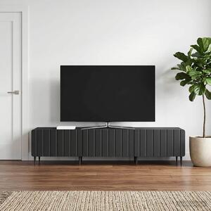 TV szekrény fiókkal Fekete 147 x 34,5 x 32 cm Szerelt Fa