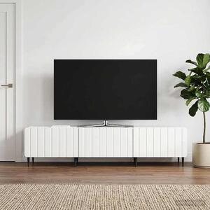 TV szekrény Magasfényű Fehér 147 x 34,5 x 32 cm Szerelt Fa