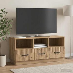 TV szekrény 102 x 34,5 x 47 cm Kézműves Tölgy Szerelt Fa