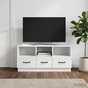 TV szekrény Magasfényű Fehér 102 x 34,5 x 47 cm Szerelt Fa