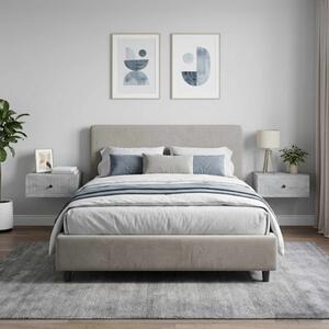 Éjjeliszekrény 2 db Betonszürke 49 x 34,5 x 20 cm Szerelt Fa