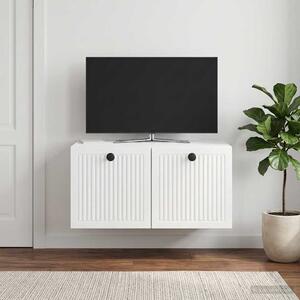 Fali TV szekrény Magasfényű Fehér 59,5 x 41 x 30 cm Szerelt Fa