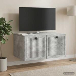 Fali TV szekrény Betonszürke 59,5 x 41 x 30 cm Szerelt Fa