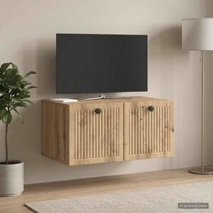 Fali TV szekrény 59,5 x 41 x 30 cm Kézműves Tölgy Szerelt Fa