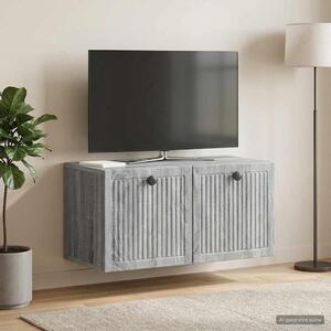 Fali TV szekrény Szürke Sonoma 59,5 x 31 x 30 cm Szerelt Fa