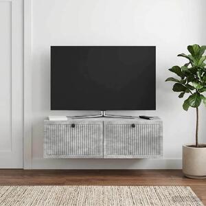 Fali TV szekrény Betonszürke 98 x 31 x 30 cm Szerelt Fa