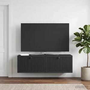 Fali TV szekrény Fekete 98 x 31 x 30 cm Szerelt Fa