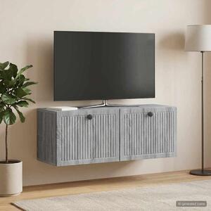 Fali TV szekrény Szürke Sonoma 78,5 x 31 x 30 cm Szerelt Fa