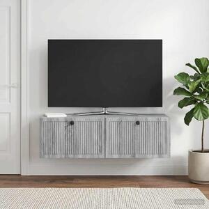 Fali TV szekrény Szürke Sonoma 98 x 31 x 30 cm Szerelt Fa