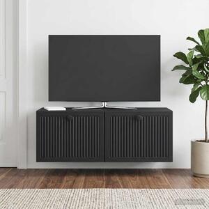 Fali TV szekrény Fekete 78,5 x 31 x 30 cm Szerelt Fa