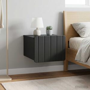 Fali éjjeli szekrény 2 db Fekete 33 x 34,5 x 24 cm Szerelt Fa