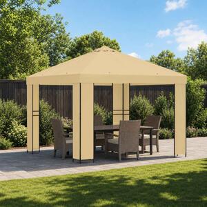 Pavilon 3 x 3 m Krémszínű Poliészter és acél 190 gsm