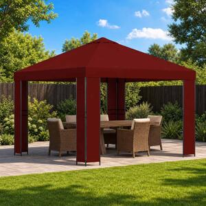Pavilon 3 x 3 m Burgundi Poliészter és acél 190 gsm