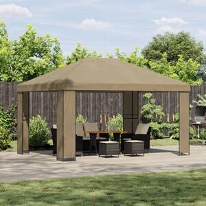 Pavilon 4 × 3 m Bézs Poliészter és acél 190 gsm