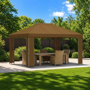 Pavilon 4 × 3 m Tópszínű Poliészter és acél 190 gsm