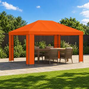 Pavilon 4 × 3 m Narancssárga Poliészter és acél 190 gsm