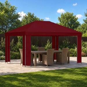Pavilon 4 × 3 m Burgundi Poliészter és acél 190 gsm