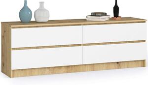 Akord CLP Álló Komód 160 cm 4 Fiókos Dió Artisan / Fehér