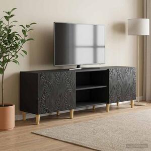 TV szekrény 150 x 31 x 50 cm Fekete Szerelt Fa