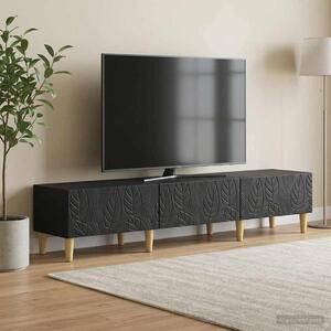 TV szekrény 147 x 34,5 x 30 cm Fekete Szerelt Fa