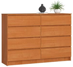 Akord 8 Fiókos Komód K140 CLP Rendszer, Matt égerfa 138x99x40 cm