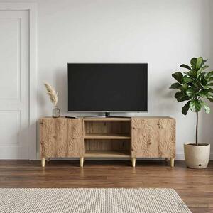 TV szekrény 150 x 31 x 50 cm Kézműves Tölgy Szerelt Fa
