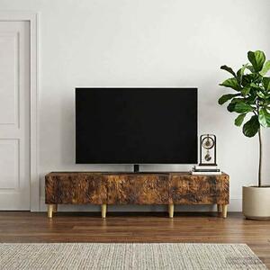 TV szekrény 147 x 34,5 x 30 cm Füstös Tölgy Szerelt Fa