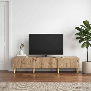 TV szekrény 147 x 34,5 x 30 cm Kézműves Tölgy Szerelt Fa