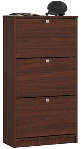 Akord - 60 cm-es 3-ajtós cipőszekrény, kifelé nyíló ajtókkal, wenge színben