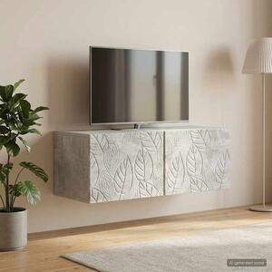 Fali TV szekrény 59,5 x 31 cm Betonszürke Szerelt Fa