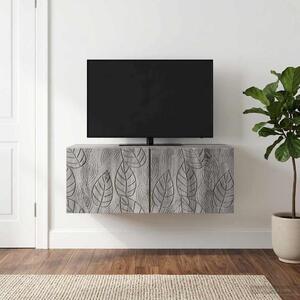 Fali TV szekrény 98 x 41 x 30 cm Szürke Sonoma Szerelt Fa