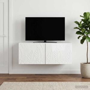 Fali TV szekrény 59,5 x 31 cm Magasfényű Fehér Szerelt Fa