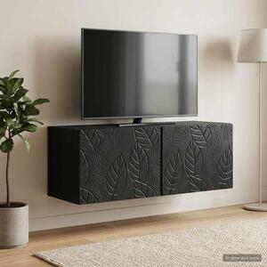 Fali TV szekrény 59,5 x 31 cm Fekete Szerelt Fa