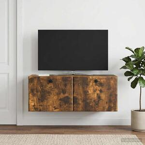Fali TV szekrény 78,5 x 31 x 30 cm Füstös Tölgy Szerelt Fa