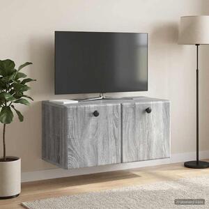 Fali TV szekrény 59,5 x 31 x 30 cm Szürke Sonoma Szerelt Fa