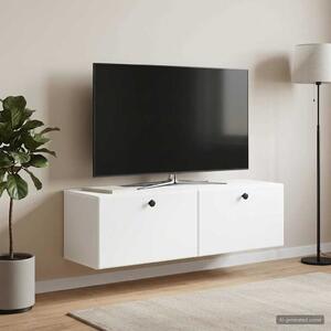 Fali TV szekrény 98 x 31 x 30 cm Fehér Szerelt Fa