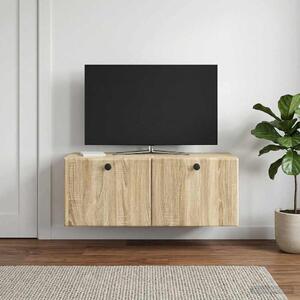 Fali TV szekrény 78,5 x 31 x 30 cm Sonoma Tölgy Szerelt Fa