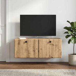 Fali TV szekrény 78,5 x 31 x 30 cm Kézműves Tölgy Szerelt Fa
