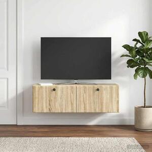 Fali TV szekrény 98 x 31 x 30 cm Sonoma Tölgy Szerelt Fa