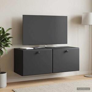 Fali TV szekrény 78,5 x 31 x 30 cm Fekete Szerelt Fa