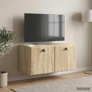 Fali TV szekrény 59,5 x 31 x 30 cm Sonoma Tölgy Szerelt Fa