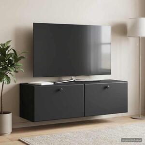 Fali TV szekrény 98 x 31 x 30 cm Fekete Szerelt Fa