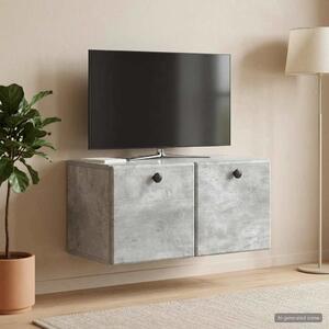 Fali TV szekrény 59,5 x 31 x 30 cm Betonszürke Szerelt Fa